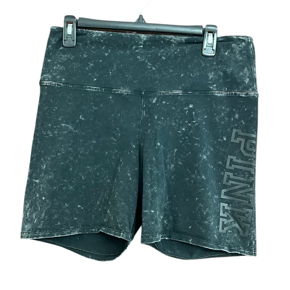 PINK Victoria's Secret Black Bike Shorts Acid Wash Size XL - Picture 3 of 8